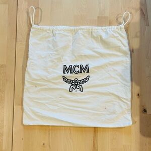 MCM White Drawstring Dust Bag | Replacement Luxury Storage Cover